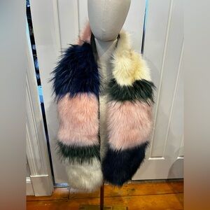 Multicolor Faux Fur Scarf